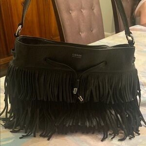 Lauren Ralph Lauren Genuine Leather Fringe Bag